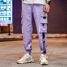 Gender: Men Item Type: Full Length Pant Style: Cargo Pants Style: Casual Fit Type: REGULAR Material: COTTON Material: Polyester Waist Type: Mid Length: Full Length Thickness: Midweight Front Style: Flat Fabric Type: Broadcloth Closure Type: Elastic Waist Model Number: 19050846 Decoration: Pockets Purple Cotton Cargo Pants, Streetwear Purple Pants With Pockets, Purple Streetwear Cargo Pants, Purple Cargo Pants For Streetwear, Purple Streetwear Cargo Pants With Side Pockets, Streetwear Purple Bottoms With Side Pockets, Purple Streetwear Pants With Pockets, Purple Sweatpants With Pockets For Streetwear, Casual Purple Joggers With Pockets