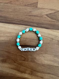 Cheer Bracelet - Etsy Cheer Clay Bead Bracelets, Cheer Bracelets, Bracelets Business, Clay Bead Bracelet Ideas, Bead Bracelet Ideas, Clay Bead Necklace, Clay Bead Bracelet, Cheer Coaches, Clay Bead