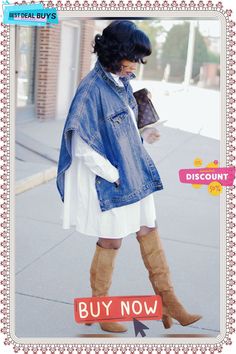 Denim Asymmetrical Loose Jackets Oversized Cape Outerwear For Spring, Trendy Denim Jacket For Fall Layering, Chic Denim Vest For Fall Day Out, Casual Cape Outerwear With Pockets, Chic Fall Denim Vest For Day Out, Oversized Medium Wash Denim Vest For Fall, Casual Denim Vest For Fall Layering, Denim Jacket For Fall Layering, Trendy Denim Vest For Fall