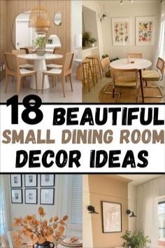 small dining room decorating ideas with pictures on the wall and in the kitchen area