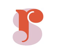 the letter s is made up of two circles and has an orange color on it