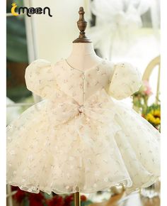 Get 10% off now! Buy beautiful little flowers champagne rustic flower girl dress at cheap price online. Free stable shipping and pro custom service since 2009. Cream Princess Dress For Baptism In Summer, Summer Cream Princess Dress For Baptism, Summer Baptism Cream Princess Dress, Elegant Beige Princess Dress For Party, Fitted Princess Dress For Spring Wedding, Cream Princess Dress For Summer Wedding, Fitted Princess Dress In Beige, Cream Baptism Dress For Spring Party, Spring Party Baptism Dress In Cream