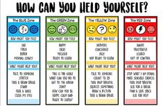 four different types of posters with the words how can you help yourself? on them