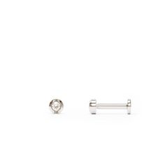 Elevate your cartilage jewelry collection with a minimalist solitaire diamond stud earring. Crafted from 14k solid gold, this modern design features a prong-set sparkly diamond totaling 0.03 carats. Chic and comfortable, it's the perfect accessory for adding a touch of sophistication to your everyday style.The threaded screw pin earring post is easy to insert and remove, and the flat back makes it comfortable to wear. Our screw pin flat back earring studs are made of solid 14k gold and are hypoa Minimalist Diamond Piercings With Diamond Accents, Minimalist Diamond White Diamond Piercings, Minimalist Round Cut Diamond Piercings, Minimalist Diamond Piercings In Diamond White, Minimalist Diamond White Piercings, Minimalist Diamond Piercings With Single Diamond, Minimalist Diamond Piercing With Single Diamond, Modern White Gold Piercings For Everyday, White Gold Piercings With Single Diamond