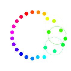 the circles are arranged in different colors