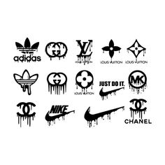 the logos for nike, louis vuitton, and just don't know