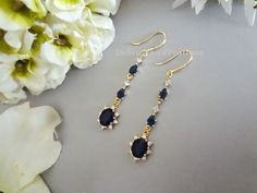 These Handmade, Orig. Design crystal earrings features Gold Plated Sapphire & Clear Teardrop Diamond/Round Shaped Cubic Zirconia connectors, Sapphire Glass and Clear Cubic Zirconia Oval Halo Charm Dangle, gold plated Cubic Zirconia Ear Wires & gold plate components. The earrings measure 2 5/8" in length from top of ear wire to tip of earring. Lightweight. #wedding #bridal #somethingblue #bride #bridetobe #earrings #formaljewelry #weddingearrings #bridalearrings #bridaljewelry #weddingjewelry Blue Oval Earrings For Wedding, Blue Bridal Earrings, Jewelry Formal, Blue Wedding Jewelry, Groom Fashion, Teardrop Diamond, Formal Earrings, Formal Jewelry, Retail Jewelry