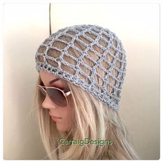 Welcome to my shop, all items handmade by me with passion!! READY TO SHIP I crocheted this beautiful grey spider web effect beanie in the finest 100% COTTON yarn.  A perfect cool yarn for summer and all year round.  Ideal for keeping your hair under control in a convertible :) Mesh effect lets your hair breath but still hides a bad hair day :) One size fits all. Sits perfectly on your head that you won't even know you're wearing it.  I put a lot of time and energy into making all my items and I try to make a big effort to make them as affordable as possible ❤️Shipping times: This item is ready to ship and will be dispatched within 1-2 business days.  ❤️Delivery times: USA and Australia 5-7 business days.  Europe 2-3 business days. Rest of world 5-7 business days. Machine washable. THANKS F Spider Web Beanie, Web Beanie, White Spider, Crochet Beanie Pattern, Summer Hat, Crochet Beanie, Bad Hair Day, Boho Festival, Unique Designers