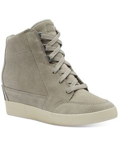 in stock Suede Low-top Wedge Sneakers, Low-top Suede Wedge Sneakers, Sorel Out N About, Work Outfits Ideas, Cute Work Outfits, Lace Up Wedges, Sorel Womens, Wedge Sneakers, Sneakers Grey