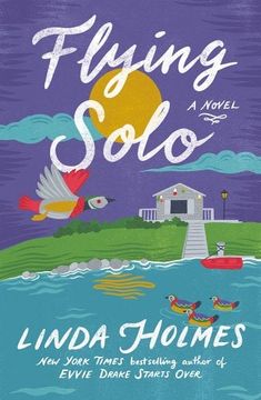 a book cover for flying solo by linda homes, with an image of a house and