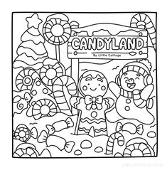 a candy land coloring page for kids