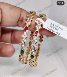 Light Weight Gold Jewellery, Bangles Collection, Gold Jhumka, Ruby Bangles, Stone Bangles, Bangle Design, Gold Jhumka Earrings, Gold Bangles For Women, Diamond Bangles