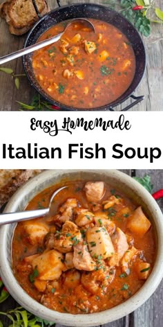 easy homemade italian fish soup in a bowl