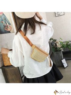 Bird in Bag - Womens Woven Colorblock Fanny Pack Trendy Rectangular Belt Bag, Casual Summer Travel Belt Bag, Trendy Spring Belt Bag For Daily Use, Trendy Belt Bag For Daily Use In Spring, Trendy Spring Belt Bag, Casual Color Block Shoulder Bag, Casual Everyday Spring Belt Bag, Bird In Bag, Color Khaki