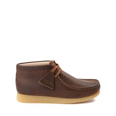 Clarks Originals Wallabee Boot - Little Kid / Big Kid - Brown | Journeys Casual High-top Leather Moccasins, Casual Boots With Heel Pull Tab And Round Toe, Leather Boots With Gum Sole And Plain Toe, Casual Boots With Heel Pull Tab And Plain Toe, Leather Boots With Gum Sole And Round Toe, Classic Kids, Boys Boots, Clarks Originals, Big Kid