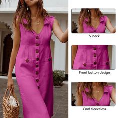 FREE SHIPPING Summer Women's Dresses Elegant Dot Print Boho Dress Feminine Turn-down V-neck Dress Button Pocket Dress Vestidos JKP2527 V-neck Midi Dress With Button Closure For Vacation, Casual Summer V-neck Dress With Buttons, Pink V-neck Dress With Button Closure, Buttoned Knee-length Vacation Dresses, Buttoned Knee-length Dresses For Vacation, Knee-length Buttoned Dresses For Vacation, Pink Buttoned Knee-length Midi Dress, Pink Knee-length Buttoned Midi Dress, Pink Knee-length Midi Dress With Buttons