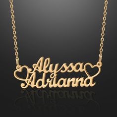 Double Name Necklace | Dorado Fashion Pendant Name Necklace For Anniversary Gift, Personalized Yellow Gold Necklaces For Anniversary, Personalized Yellow Gold Necklace For Anniversary, Elegant Customized Necklaces For Anniversary Gift, Elegant Customized Necklace For Anniversary Gift, Elegant Customizable Necklace For Anniversary Gift, Elegant Customizable Necklace For Anniversary, Personalized Yellow Gold Name Necklace For Anniversary, Customizable Pendant Name Necklace For Personalized Gift