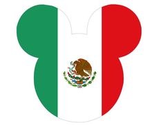 mickey mouse ears with the flag of mexico on it's head and an italian - american symbol