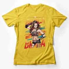 Bianca Belair WWE Superstar Graphic T-Shirt, Wrestling Fan Apparel, Full Color Print Tee Female T-Shirt Custom graphic T-Shirt.Customize your color Bianca Belair Wwe, Bianca Belair, Wwe Superstars, Print Tee, Color Print, Printed Tees, Custom Shirts, Wwe, Colorful Prints