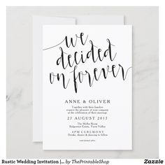 the modern calligraphy wedding reception card