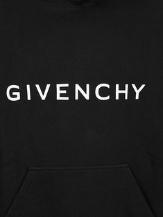 Black GIVENCHY hooded sweatshirt with front logo, long sleeves and elasticated cuffs. This item is in size S and the color is Luxury Winter Sweatshirt With Letter Print, Luxury Long Sleeve Hoodie With Logo Print, Luxury Long Sleeve Hoodie With Ribbed Cuffs, Luxury Cotton Hoodie Sweatshirt, Luxury Hooded Sweatshirt With Ribbed Cuffs, Luxury Black Sweatshirt For Streetwear, Luxury Cotton Hoodie With Ribbed Cuffs, Luxury Black Sweatshirt With Embroidered Logo, Luxury Cotton Sweatshirt With Logo