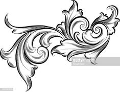 an artistic floral design element in black and white royaltyvectors stock photo - art