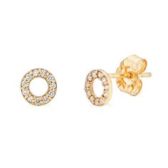 14k Diamond Circle Stud Earrings -14K Solid Gold  -G-H Color, SI1 Diamonds -0.11 ctw -5.50 mm Circle Design -Available in 14k Yellow Gold  -Each item comes beautifully in our signature bow jewelry box -Made with love in NYC♡ Please contact us with any questions  Check out the rest of our shop https://www.etsy.com/shop/NolitaDiamonds *Follow us on Instagram www.instagram.com/nolitadiamonds 💎 Looking for an engagement ring? 💍 Check out our NEW Etsy Shop https://www.etsy.com/shop/NolitaBridal Dainty Round Single Cut Diamond Earrings, Earring Cartilage, Circle Stud Earrings, Cartilage Stud, Gold G, Jewellery Box Making, Circle Earrings Studs, Bow Jewelry, Circle Diamond