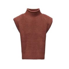 Rust Red High Collar Padded Sleeveless Sweater Red High, Sleeveless Sweater, Winter Sweaters, High Collar, Cardigans, Rust, Fall Winter, Collar, Red