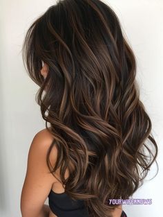 Dark Summer Hair, Highlight Styles, Highlights Brown Hair Balayage, Dark Brown Hair Balayage, Highlights For Dark Brown Hair, Rambut Brunette, Dark Brunette Hair, Black Hair Balayage, Brown Hair Looks