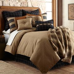 Lodge Elegance Ashbury Bear Bedding Set Log Cabin Bedding, Cabin Bedding Sets, Tan Bedding, Rustic Bedding Sets, Lodge Bedding, Rustic Comforter, Western Bedding, Cabin Bed, Luxury Bedding Set