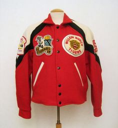 Retro Cotton Varsity Jacket For Sports, Retro Winter Varsity Jacket With Embroidered Logo, Retro Varsity Jacket With Graphic Print For Sports, Vintage Red Varsity Jacket For Streetwear, Vintage Red Varsity Jacket With Long Sleeves, Dope Sweaters, Vintage Varsity Jacket, Varsity Letterman Jackets, Vintage Sportswear