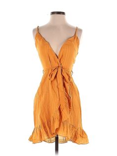 ASOS Casual Dress Size: 0 Orange Dresses - used. 100% COTTON, Wrap, Plunge, Short, Sleeveless | ASOS Casual Dress - Wrap: Orange Dresses - Used - Size 0 Orange Casual Dress, Orange Dresses, Dress Wrap, Orange Dress, Casual Dresses For Women, Wrap Dress, Casual Dress, Casual Dresses, Asos