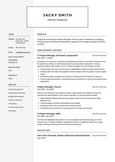 a professional resume with no work experience is shown in this image, it shows the profile and