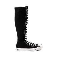 Converse Chuck Taylor All Star XX-Hi Sneaker - Black / White Converse Boots Outfit, Knee Converse, Emo Converse, Tall Converse, Knee High Converse Outfit, Long Converse, Converse Knee High, Emo Shoes, Emo Boots