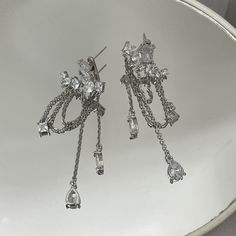 Diamond Tassel Earrings Ainuua Long Diamond Earrings, South Of Spain, Tassel Earrings, The South, Everyday Look, Semi Precious, Diamond Earrings, 925 Silver, Maine