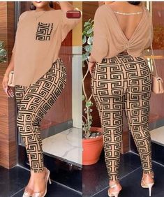 Look Festival, Outfit Classy, Dinner Outfit, Big Belly, Stylish Pants, Backless Top, Top And Pants Set, Top Pants Set, Matching Pants