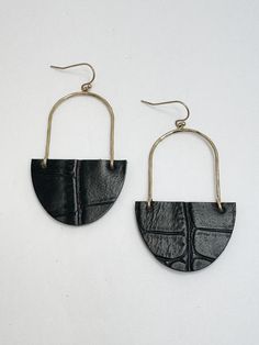 Lightweight. Elegant Nickel-free Earrings For Everyday Use, Elegant Everyday Nickel-free Earrings, Elegant Handmade Earrings For Everyday Use, Chic Handmade Black Earrings, Chic Handmade Leather Jewelry, Chic Black Jewelry For Everyday Use, Chic Black Everyday Jewelry, Elegant Black Leather Earrings, Dangle Earrings For Everyday Use