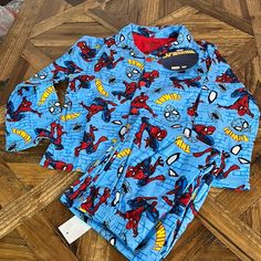 Spider Man 2 Pc Pajamas Size 8 Multicolor Winter Sleepwear For Sleepover, Blue Winter Bedtime Sets, Blue Bedtime Sets For Winter, Spiderman Pajamas, Marvel Pajamas, Graphic Print Shirt, Mens Pajamas Set, Spider Man 2, Fleece Pajamas