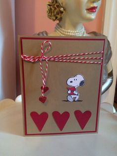 a handmade card with a cartoon character on it