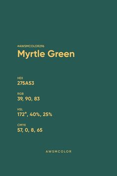 a green book cover with the words, myrtie green