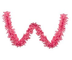 the letter w is made up of pink feathers