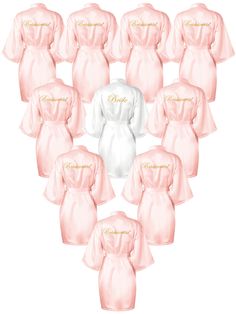 PRICES MAY VARY. Sufficient Quantity: you will get a total of 10 pieces of robes, namely, 1 piece of bride robe and 9 pieces of bridesmaid robes, ample quantity and bright colors can satisfy your various needs, you can also share them with your family members and friends Embroidery [bride] and [bridesmaid]: the bride and bridesmaids robes sets are embroidered with words [Bride] and [Bridesmaid] on the back, and the words' color is golden, which is exquisite and emerge three dimensional effect, w Embroidery Bride, Friends Embroidery, Bridesmaids Robes, Meaningful Pictures, Bride And Bridesmaids, Women Bride, Bridal Party Robes, White Bride, Wedding Robe