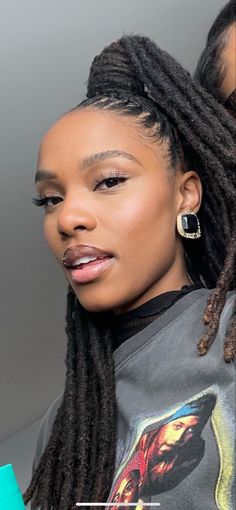 Durban Locs Hairstyles, Locs And Fashion Black Women, Styled Dreads Black Women, Starter Locs On Fine Hair, Loc Hair Styles For Black Women, Chloe Bailey Locs, Long Natural Hair Black Women, Lox Hairstyles, Jet Black Locs