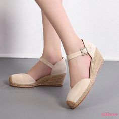 Qteee - Stylish Fisherman Shoes with High Heels, Thick Bottom, Plush Surface, and Elegant Woven Pattern Shoes Platform Heels, Professional Work Shoes, Fisherman Shoes, Straw Weaving, White Canvas Shoes, Heeled Espadrilles, Velvet Loafers, Buckled Flats, Elegant Heels