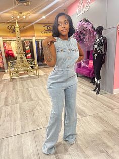 Denim Jumpsuit Zipper Back Belted Fits True to Size 95% Cotton 5% Spandex Jumpsuit Fitted, Small Light, Denim Jumpsuit, Light Denim, Dark Denim, Must Haves, Night Out, Perfect Fit, Jumpsuit