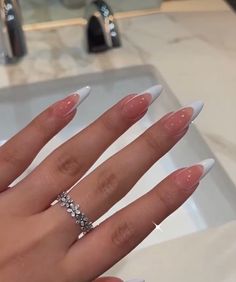 Simple Acrylic Nails, Work Nails, Blush Nails, Classy Acrylic Nails, Almond Acrylic Nails, Pink Acrylic, Neutral Nails