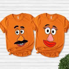 Mr Potato and Ms Potato Heads Inspired Couples Matching Shirt, Mr Potato and Ms Potato Shirt, Halloween Couple Shirt 👏CONGRATULATIONS You have found an online shop with reasonable prices, amazing quality, and fast shipping  We offer shirts for VACATIONS, HOLIDAYS, EVENTS, FAMILY REUNIONS, BIRTHDAYS, MOTHER'S DAY, FATHER'S DAY, GRADUATIONS, FUNNY T-SHIRTS as well as CUSTOM T-SHIRTS.  💖Description💖  --About this T-shirt--  👉Our Adult Unisex T-Shirt brand is BELLA CANVAS Available in size: XS, Orange Short Sleeve Tops With Character Print, Orange Short Sleeve Top With Character Print, Orange Character Print Short Sleeve Top, Fun Orange Short Sleeve Shirt, Mrs Potato Head, Halloween Couple, Mr Potato, Potato Heads, Potato Head