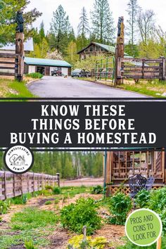 what to look for in a new homestead