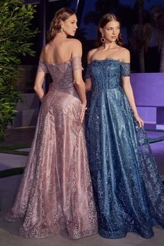 Off The Shoulder Sheer Sequin Bodice Appliqué glitter print a-line Prom & Bridesmaid gown Evening Gala Luxury Formal Dress CDJ835 Layered Gown, Structured Corset, Bodice Applique, Evening Gala, Bridesmaid Attire, Cinderella Divine, Off Shoulder Gown, Social Event, Lapis Blue