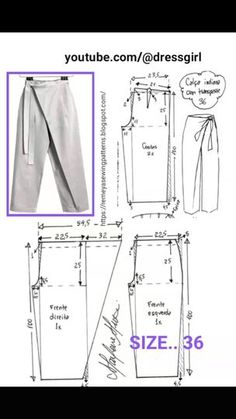 the sewing pattern for this women's pants is easy to sew and has an attached